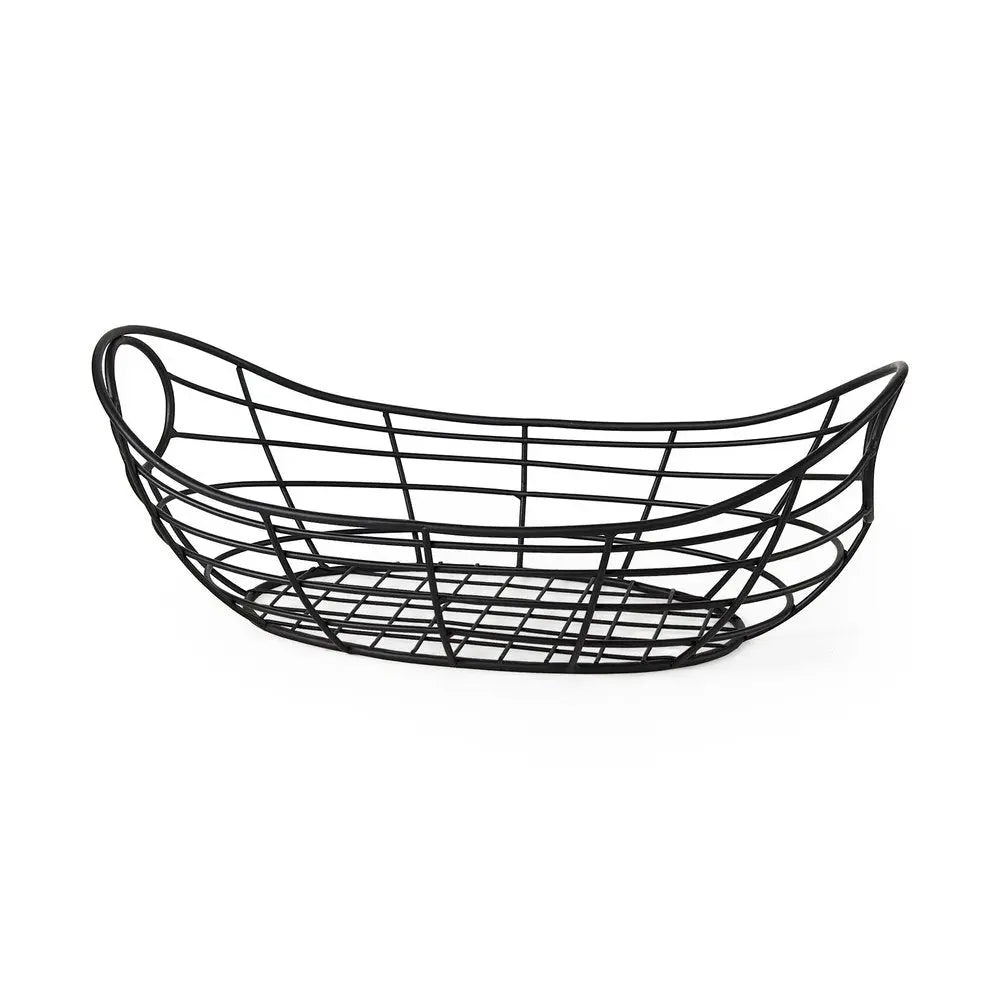 22" Black Metal Basket HomeRoots