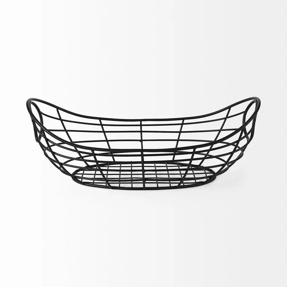 22" Black Metal Basket HomeRoots