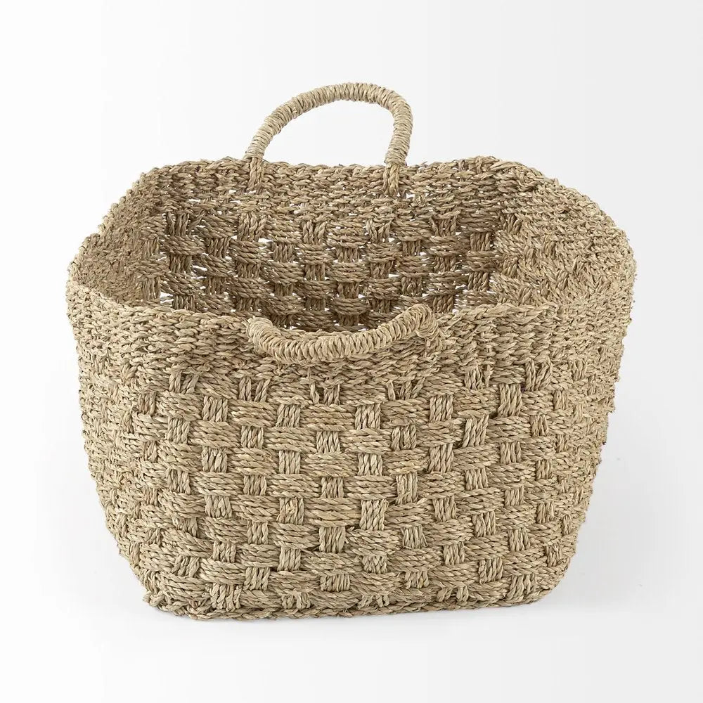 Set of Three Natural Wicker Basket HomeRoots