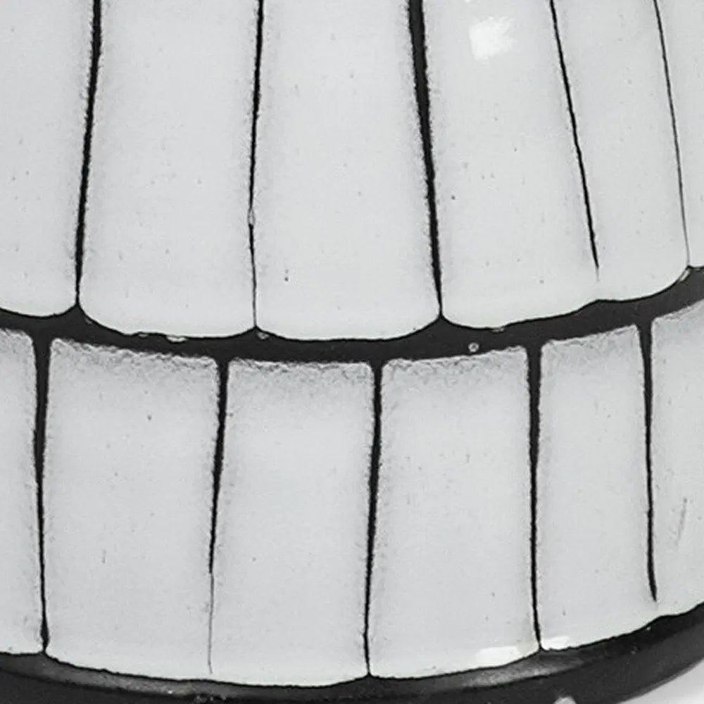 10" Black And White Cylinder Ceramic Urns Jars HomeRoots