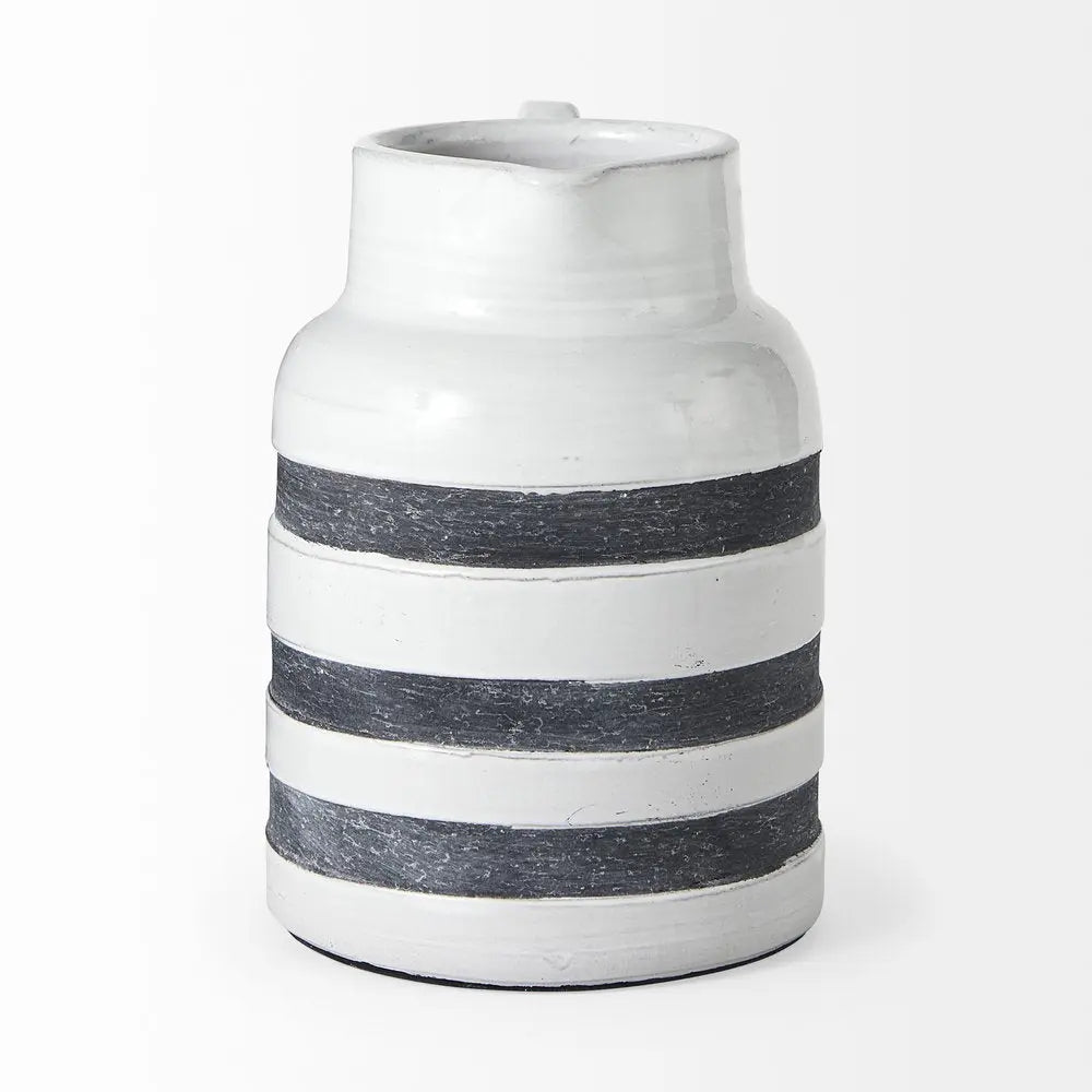 9" Blue And White Cylinder Ceramic Urns Jars HomeRoots