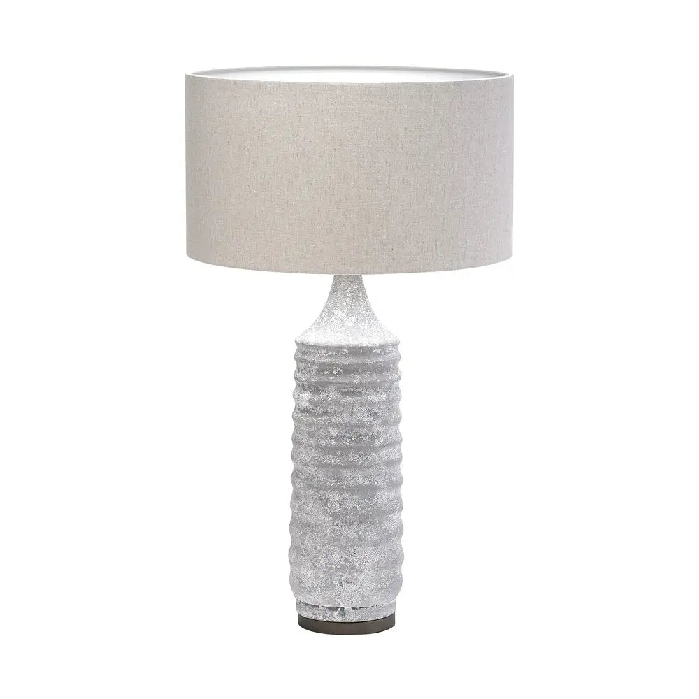 31" Gray Lamp Base LED With Beige Shade HomeRoots