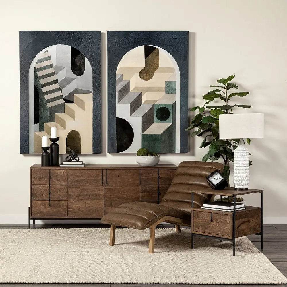 31" Gray Lamp Base LED With Beige Shade HomeRoots