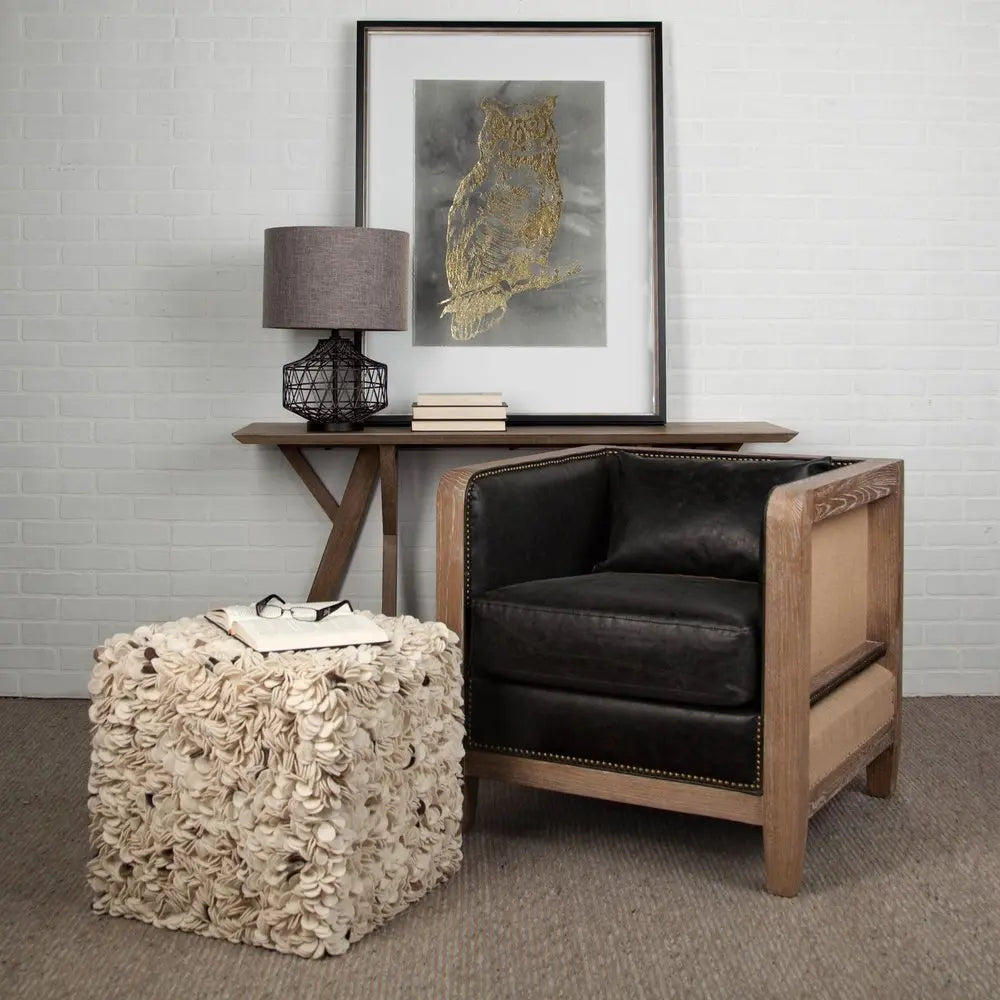 20" Black Lamp Base LED With Brown Shade HomeRoots