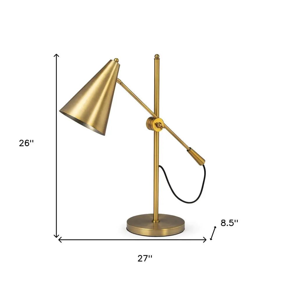 26" Gold Lamp Base LED With Gold Shade HomeRoots
