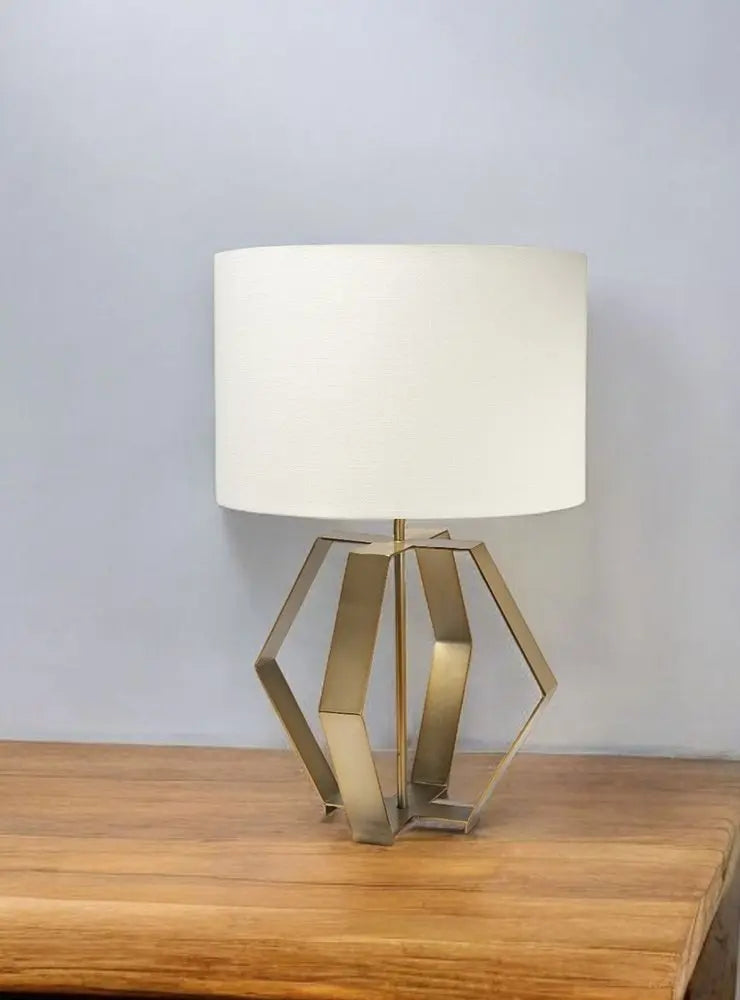Gold Geometric Design Table Lamp HomeRoots