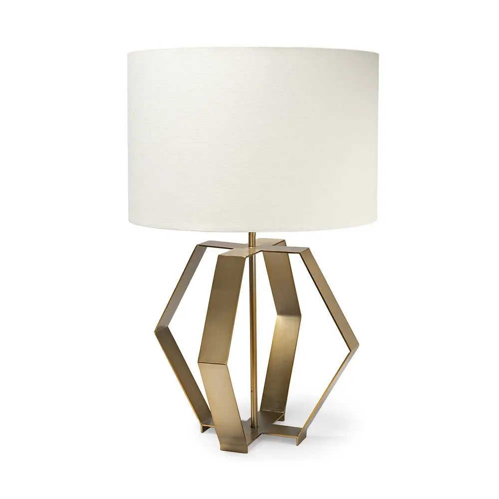 Gold Geometric Design Table Lamp HomeRoots