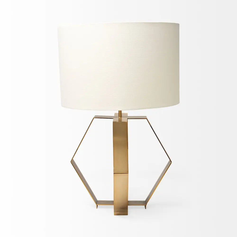 Gold Geometric Design Table Lamp HomeRoots