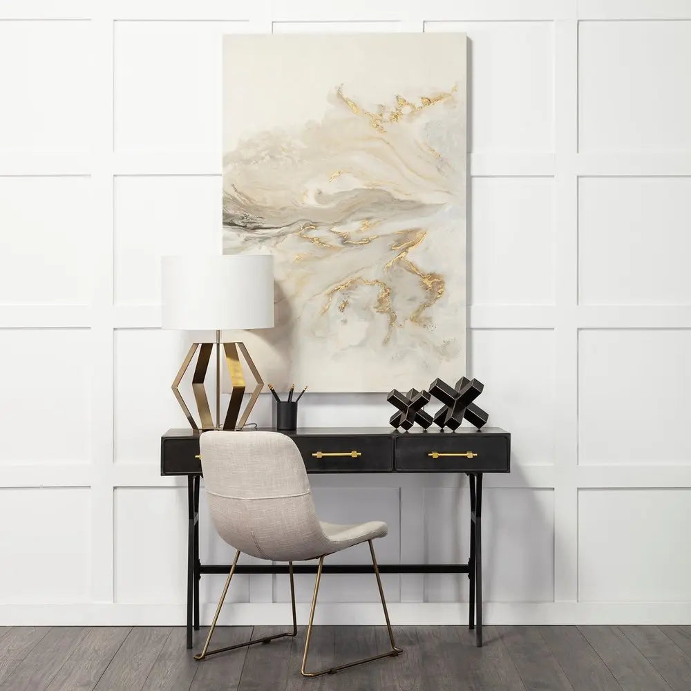 Gold Geometric Design Table Lamp HomeRoots