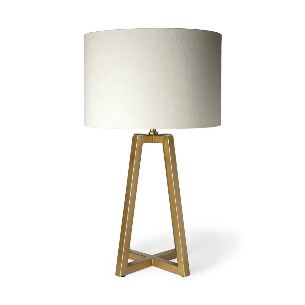 Metallic Gold Tone Geometric Table Lamp HomeRoots
