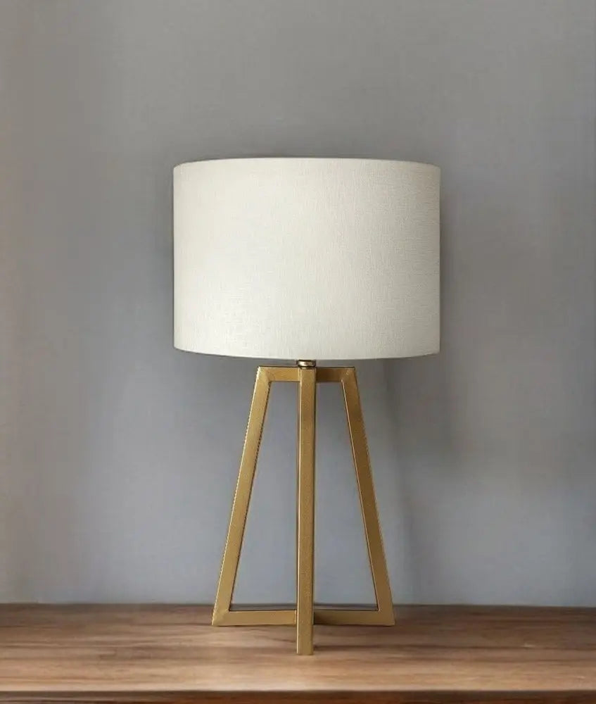Metallic Gold Tone Geometric Table Lamp HomeRoots
