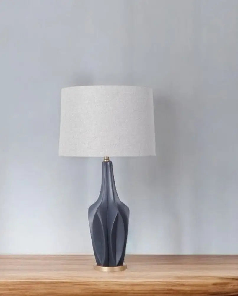 Sculptural Slate Blue Table Lamp HomeRoots