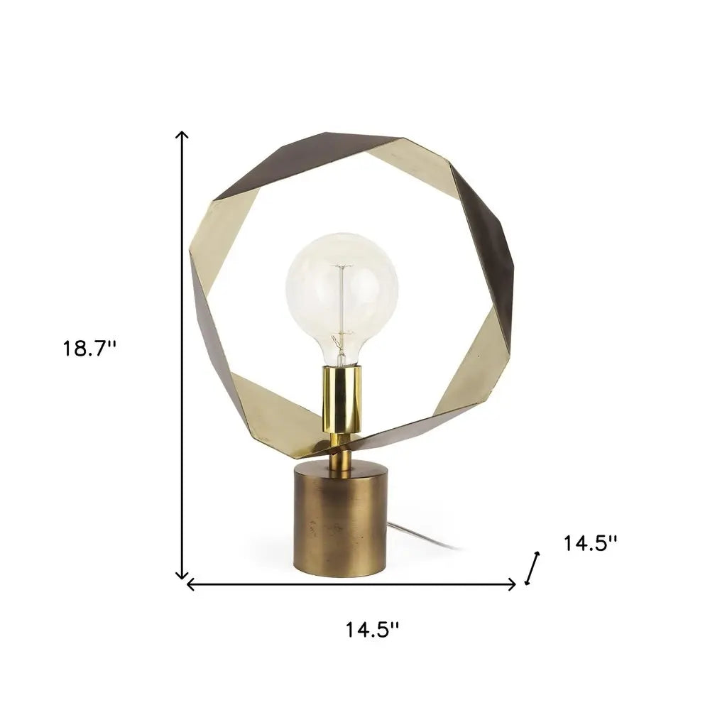 Golden Geometric Halo Table Or Desk Lamp HomeRoots