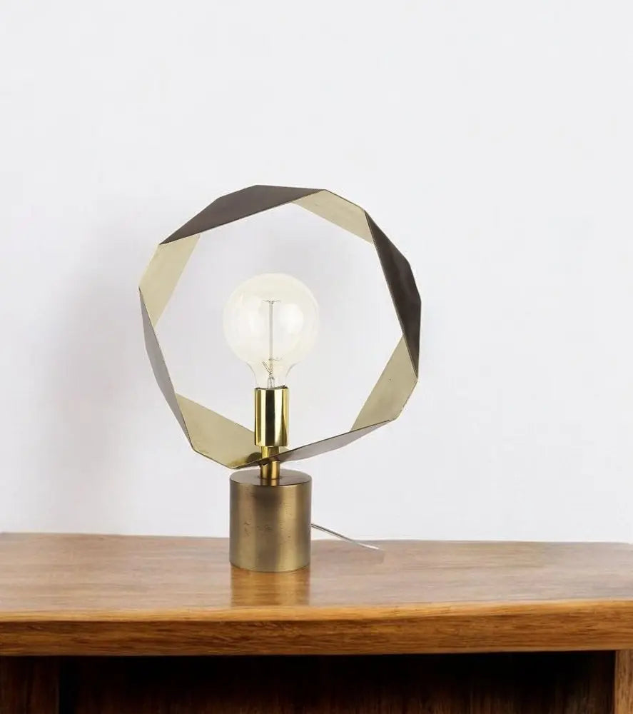 Golden Geometric Halo Table Or Desk Lamp HomeRoots