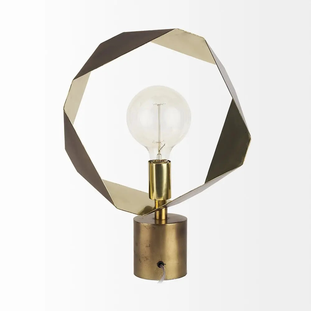 Golden Geometric Halo Table Or Desk Lamp HomeRoots