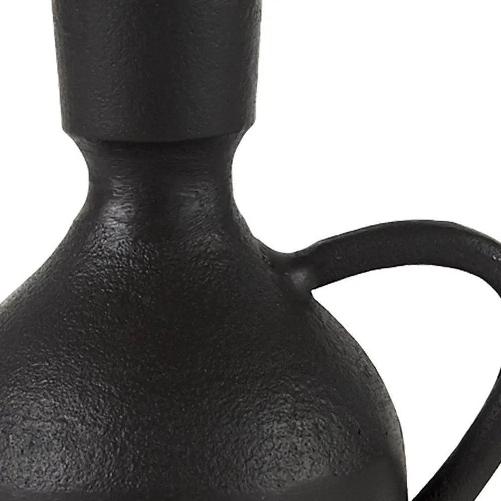 7" Black Ceramic Round Jug Vase HomeRoots