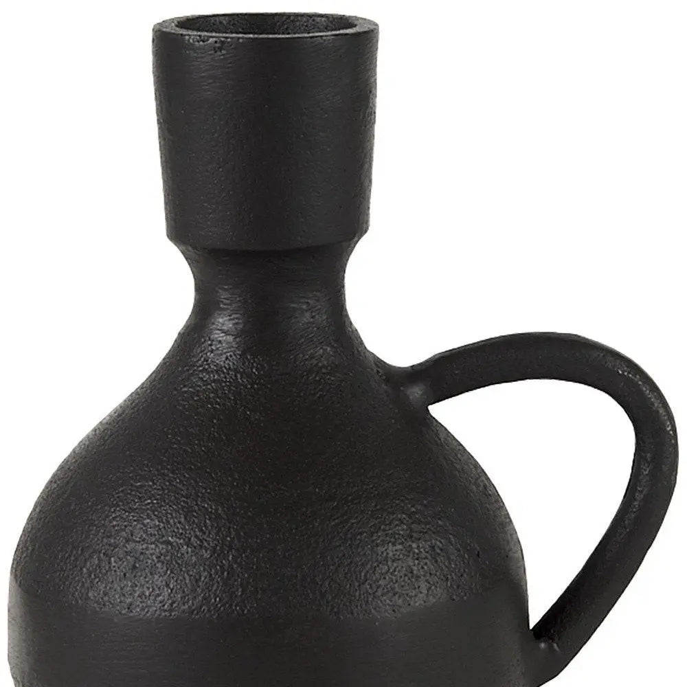 7" Black Ceramic Round Jug Vase HomeRoots