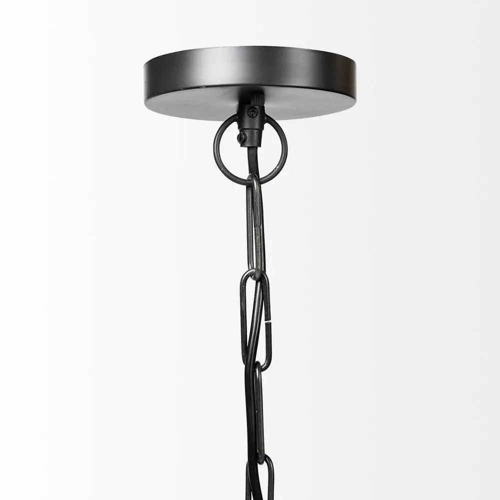 Black Lantern Metal Dimmable Ceiling Light With Black Shades HomeRoots