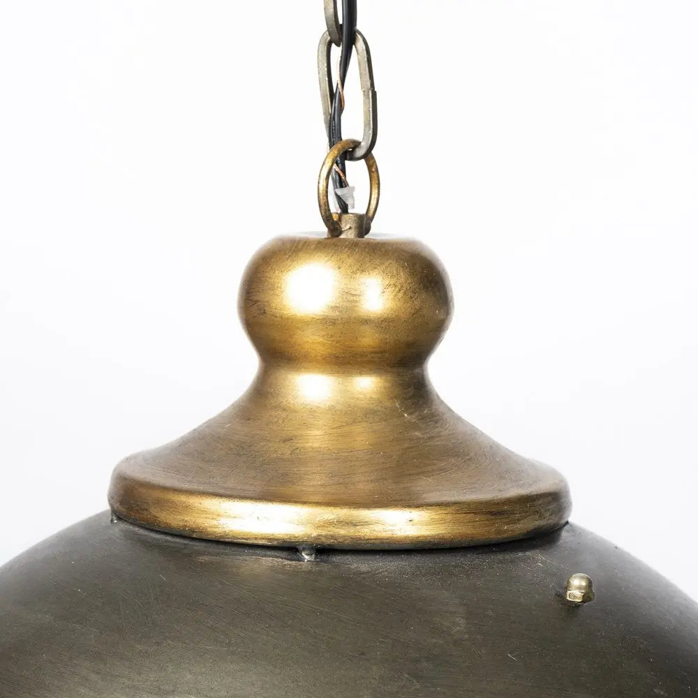 Rustic Gold Ton Metal Dome Hanging Light HomeRoots