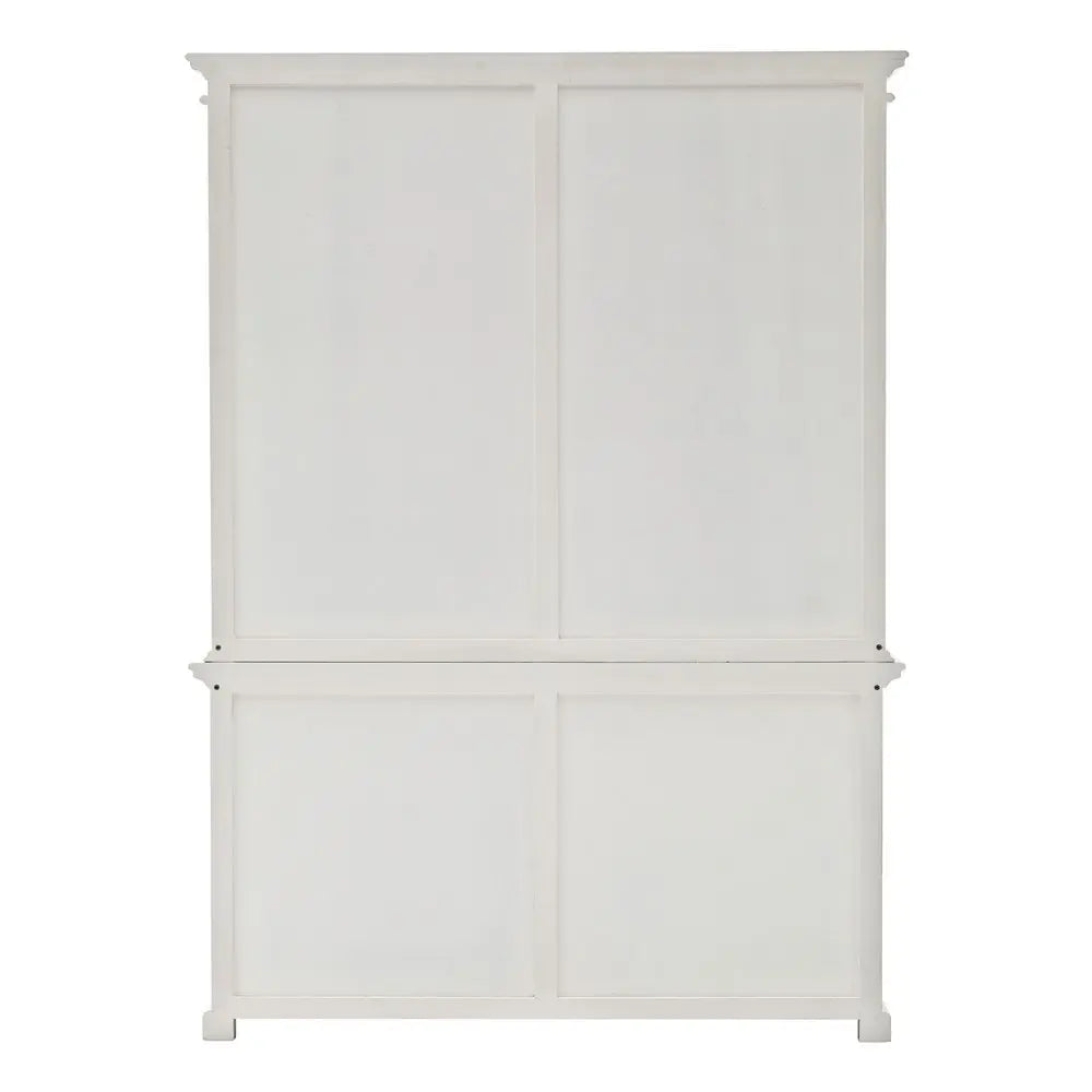 87" White Solid Wood Side Board with Hutch HomeRoots