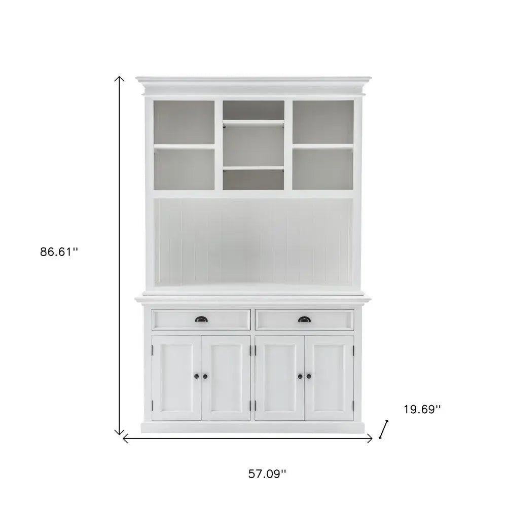 White Solid Wood Adjustable Two Tier Bookcase HomeRoots