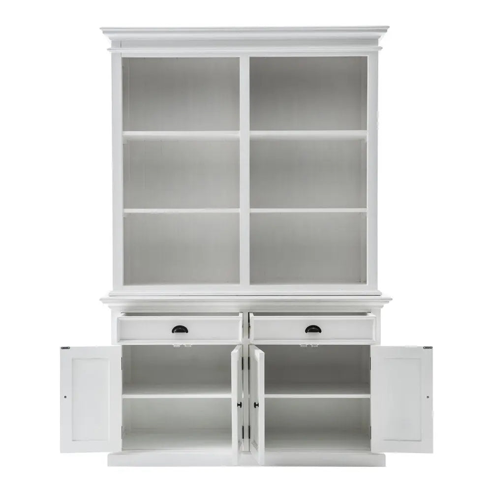 87" White Solid Wood Adjustable Four Tier Bookcase HomeRoots