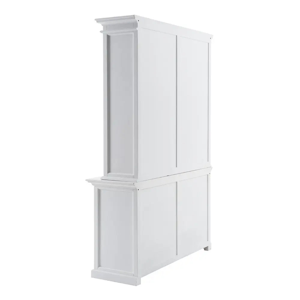 87" White Solid Wood Adjustable Four Tier Bookcase HomeRoots