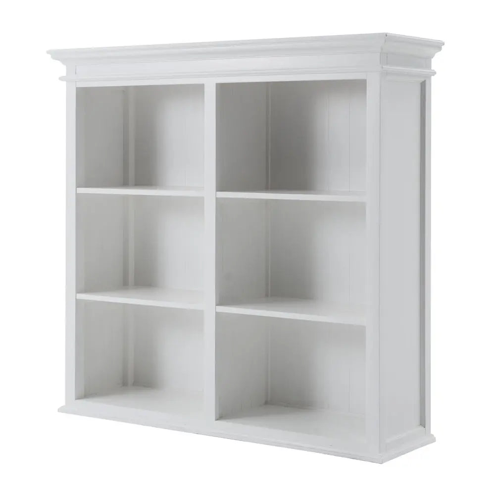 87" White Solid Wood Adjustable Four Tier Bookcase HomeRoots