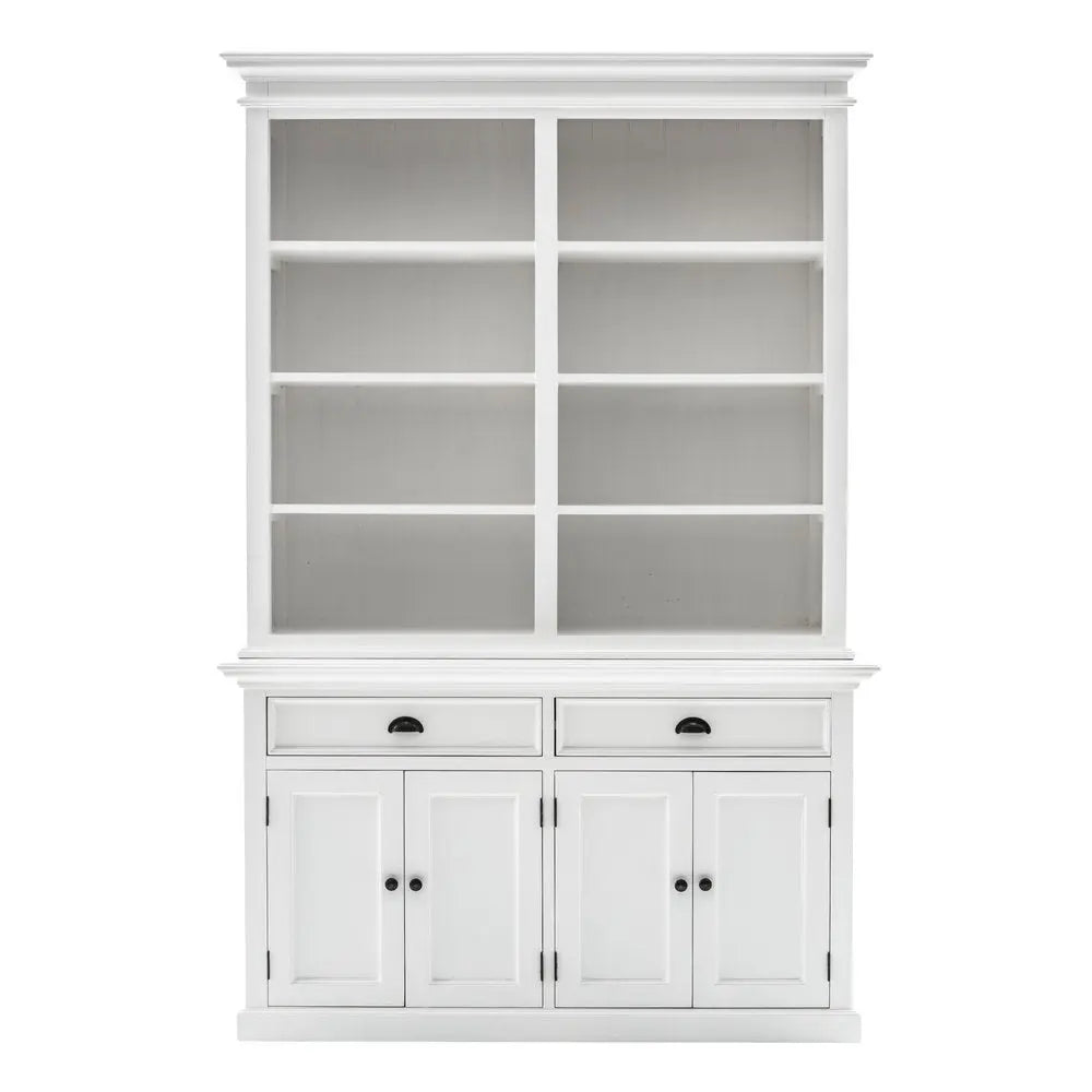 87" White Solid Wood Adjustable Four Tier Bookcase HomeRoots