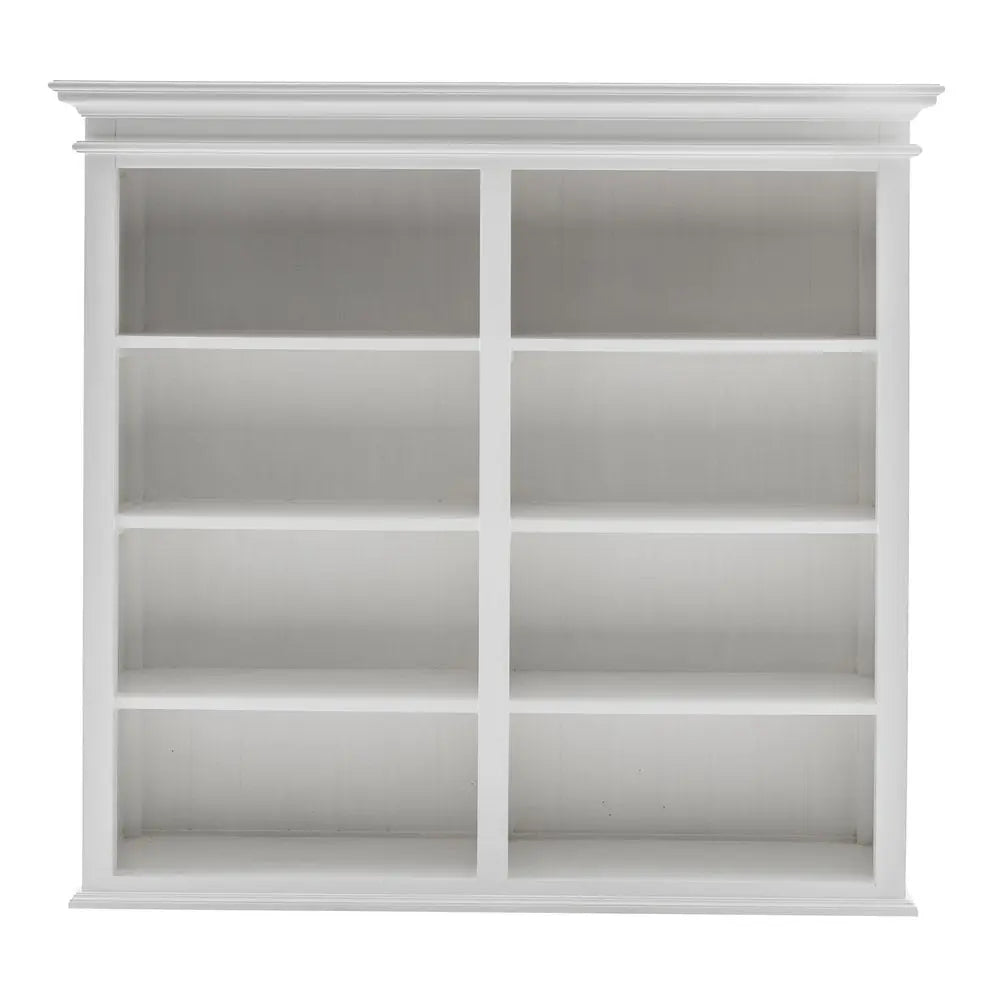 87" White Solid Wood Adjustable Four Tier Bookcase HomeRoots
