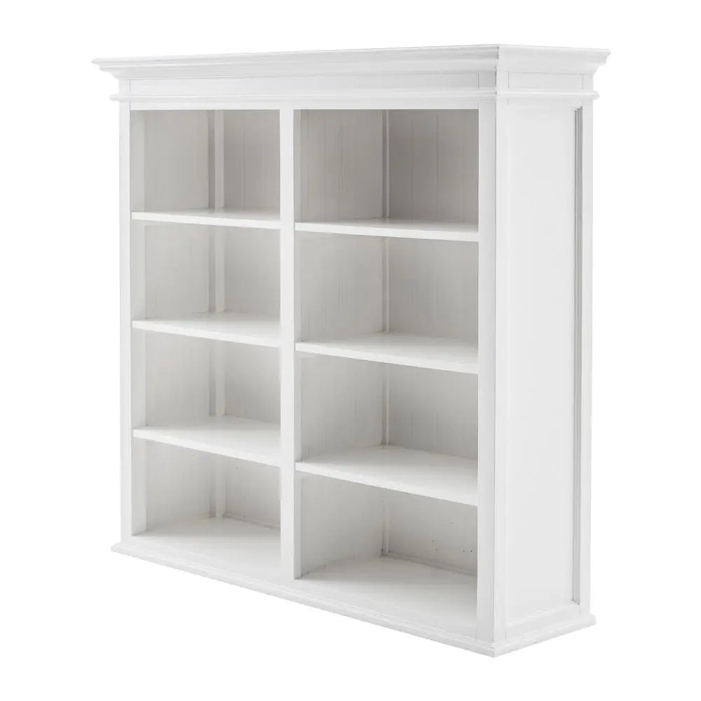 87" White Solid Wood Adjustable Four Tier Bookcase HomeRoots