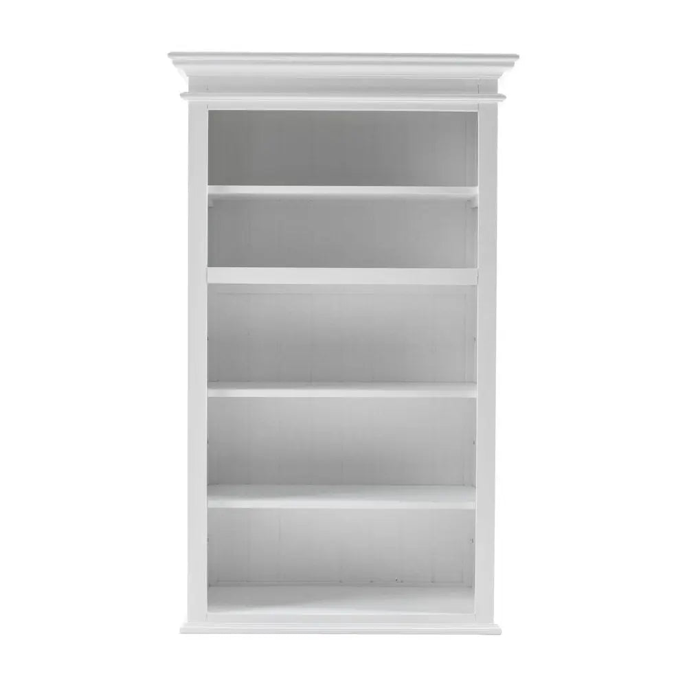 White Solid Wood Adjustable Four Tier Bookcase HomeRoots