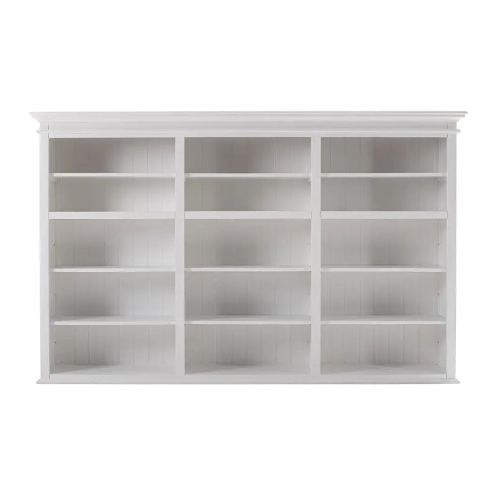 71" White Solid Wood Frame Dining Hutch With Multiple Shelves And Three Drawers HomeRoots