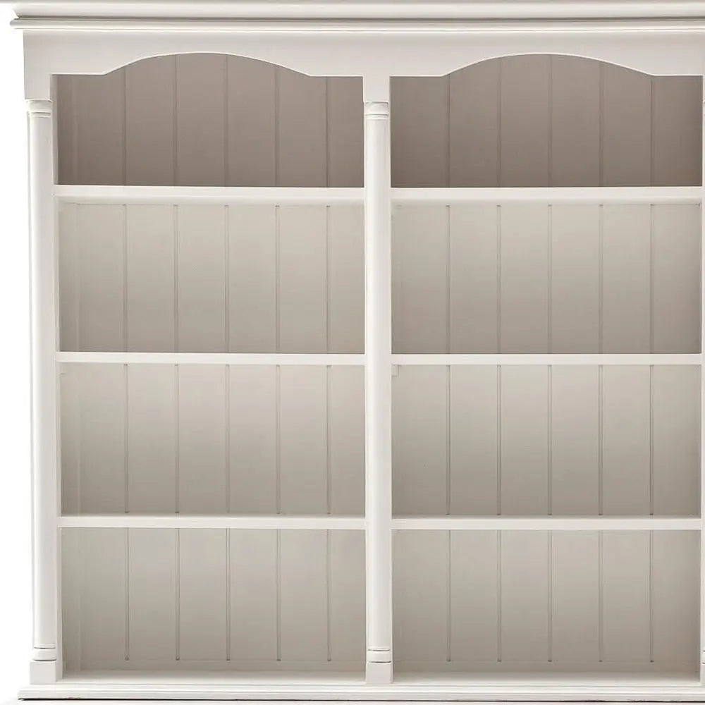 87" White Wood Sideboard with Hutch and Two Drawers HomeRoots