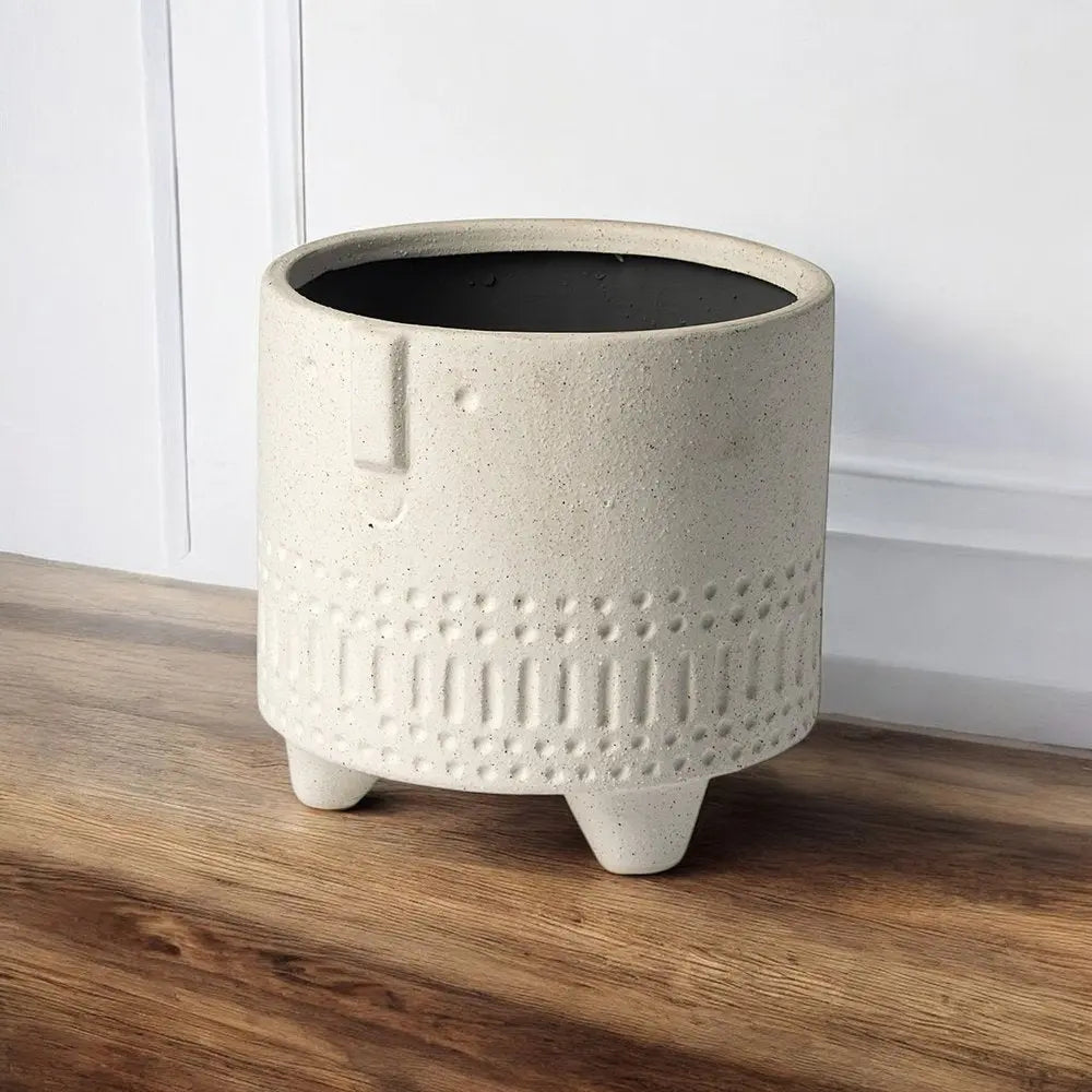 7" White Abstract Cylinder Ceramic Table Vase HomeRoots