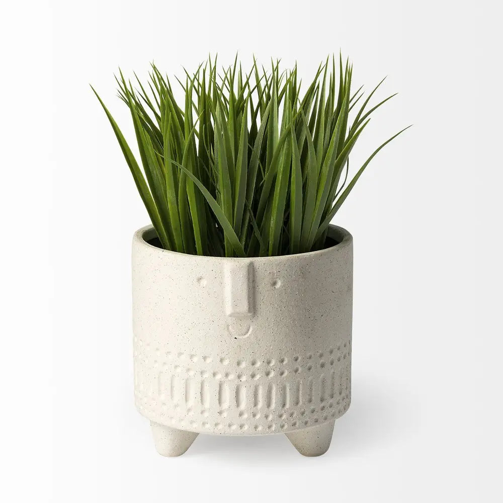 7" White Abstract Cylinder Ceramic Table Vase HomeRoots