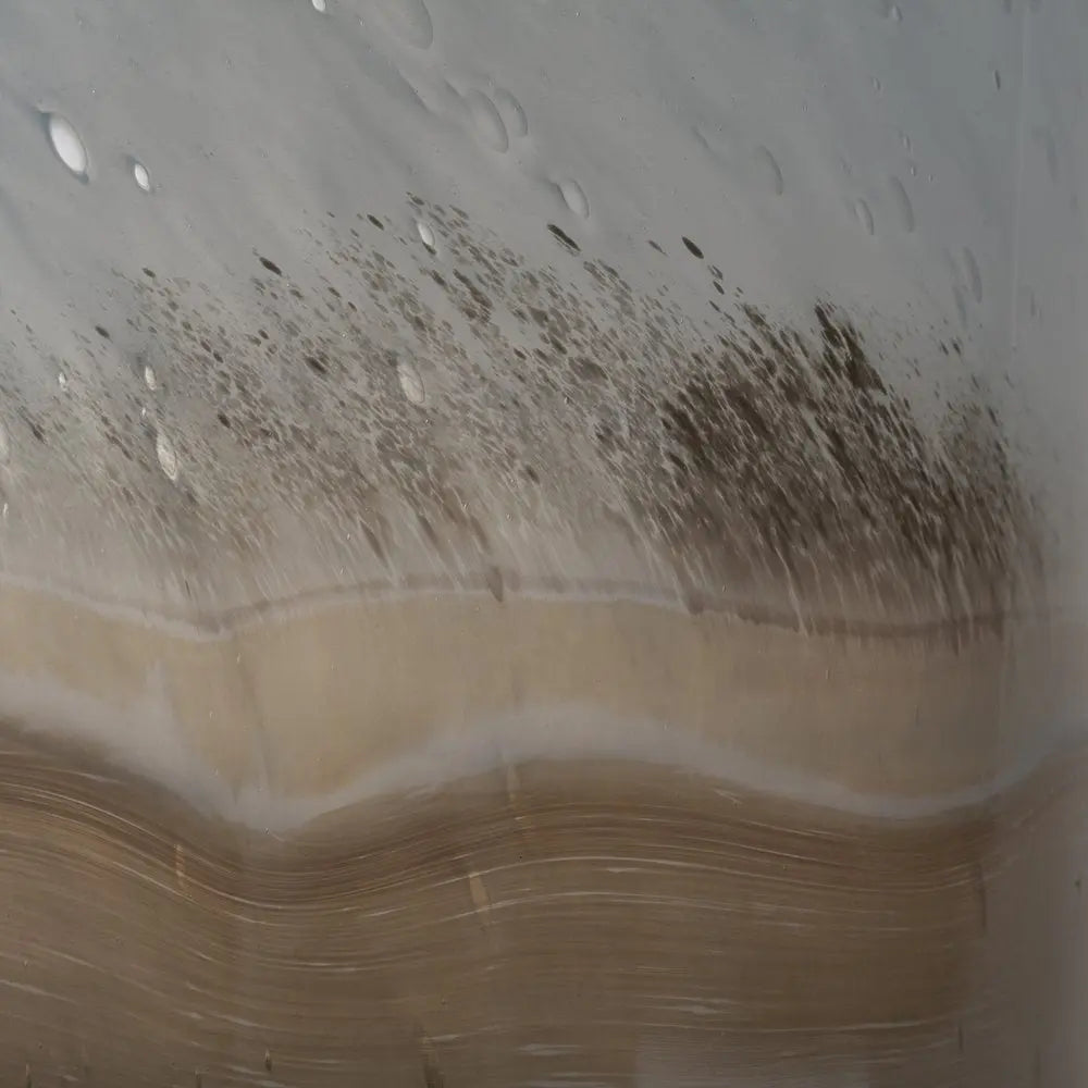 15" Blue And Beige Abstract Cylinder Crystal Glass Table Vase HomeRoots