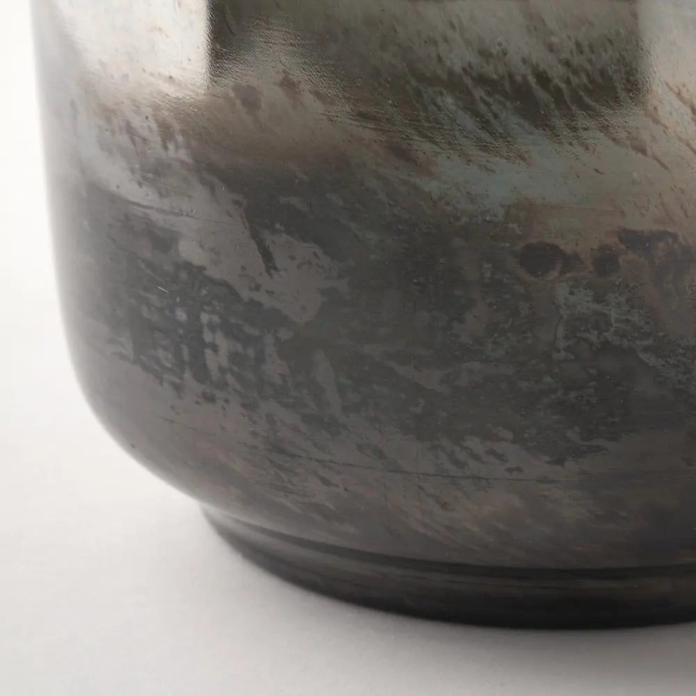 15" Blue And Beige Abstract Cylinder Crystal Glass Table Vase HomeRoots