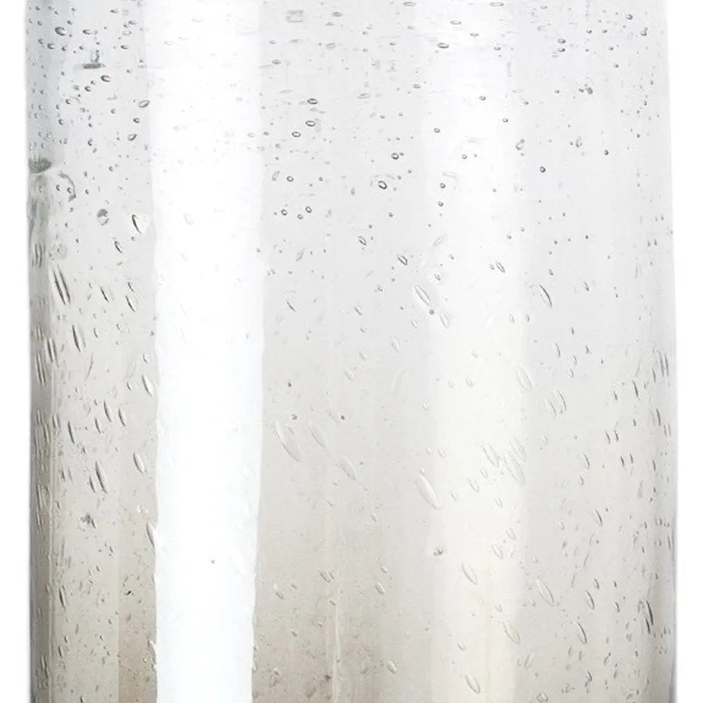 11" Gold Abstract Cylinder Crystal Glass Table Vase HomeRoots