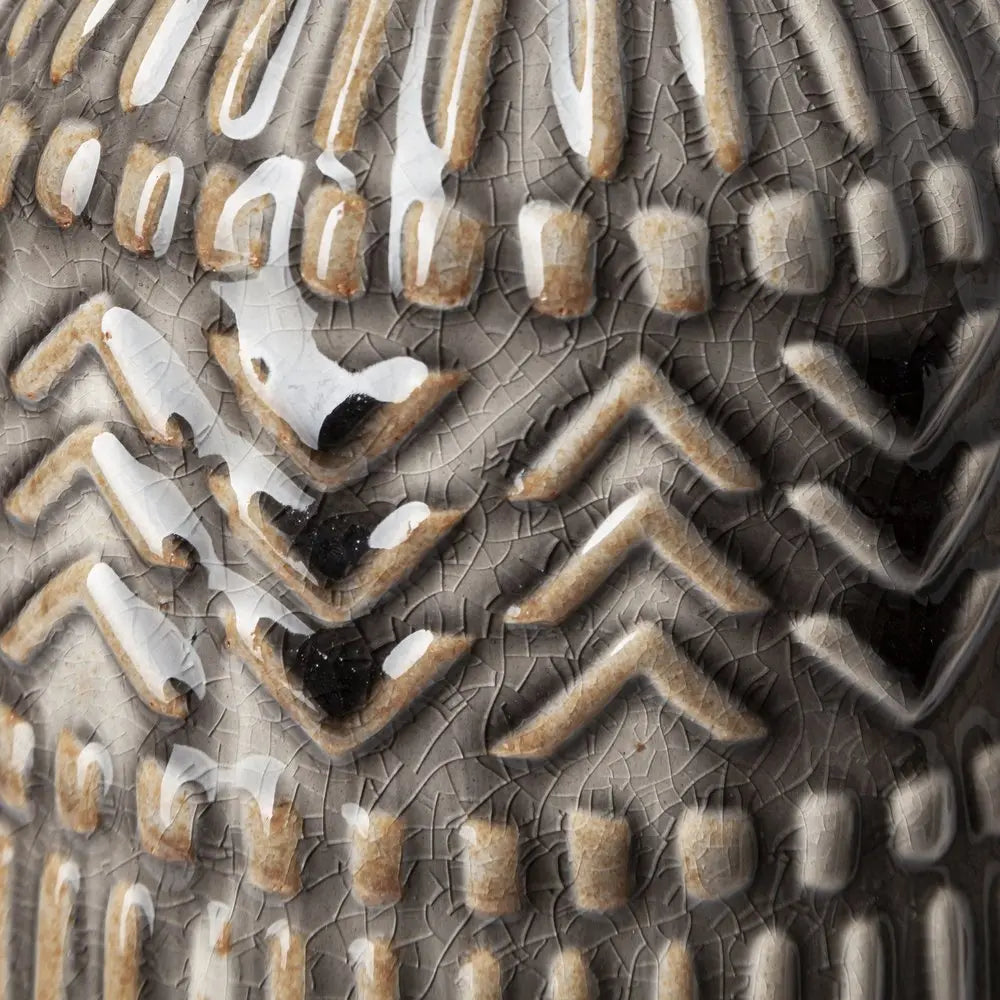 14" Gray Abstract Cylinder Ceramic Table Vase HomeRoots