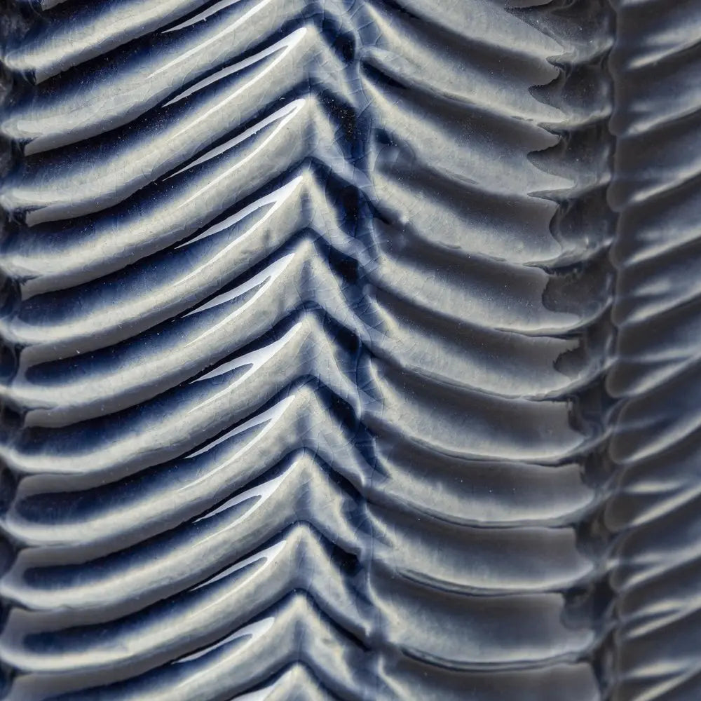 10" Navy Blue Abstract Cylinder Ceramic Table Vase HomeRoots