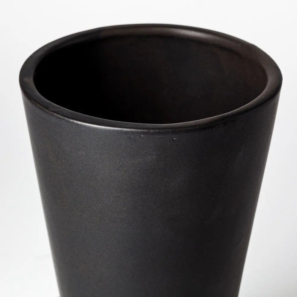 9" Black Abstract Cylinder Ceramic Table Vase HomeRoots