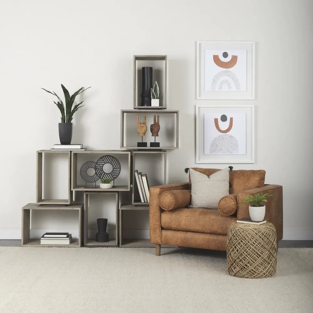 17" Black Abstract Cylinder Ceramic Table Vase HomeRoots