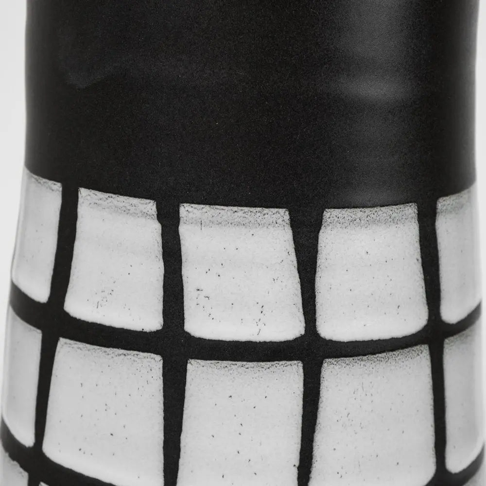 24" Black And White Abstract Cylinder Ceramic Table Vase HomeRoots