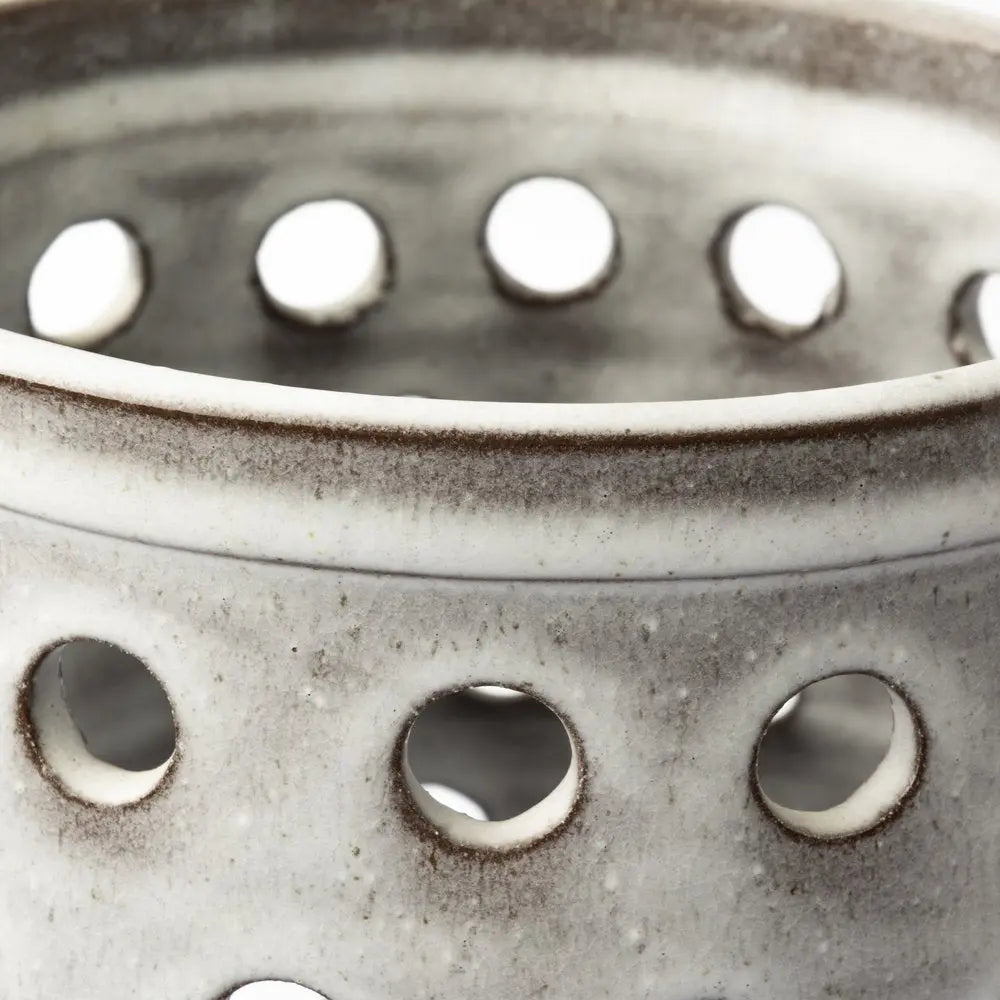 12" White Abstract Cylinder Ceramic Table Vase HomeRoots