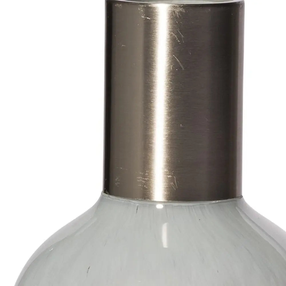 16" Bronze And White Ombre Glass Cylinder Table Vase HomeRoots