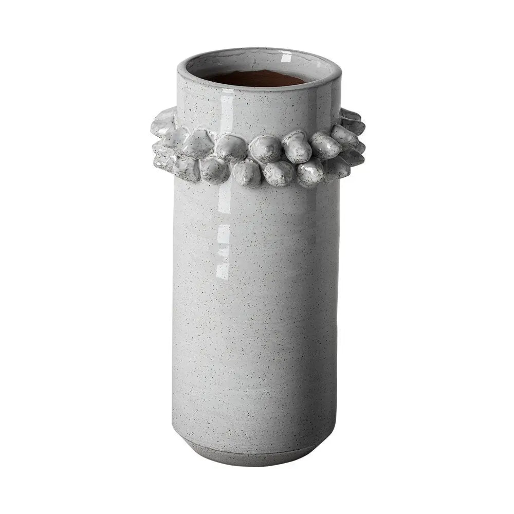 11" Gray Abstract Cylinder Ceramic Table Vase HomeRoots