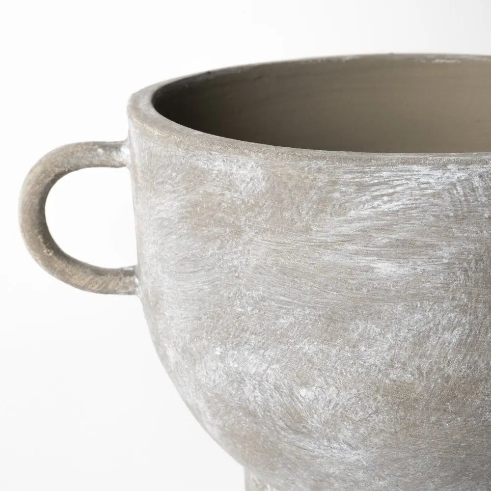 7" Brown Abstract Cylinder Ceramic Table Vase HomeRoots