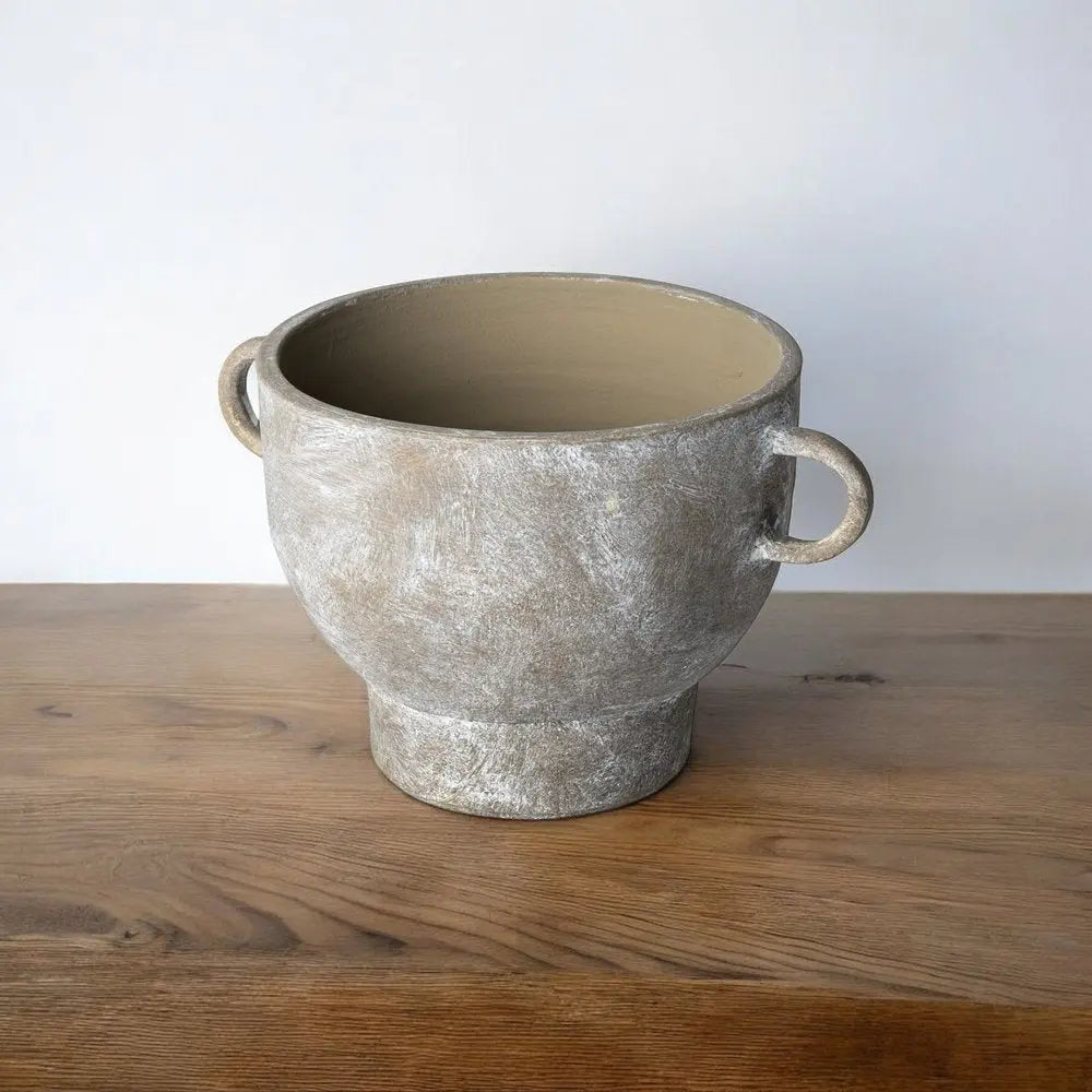 7" Brown Abstract Cylinder Ceramic Table Vase HomeRoots