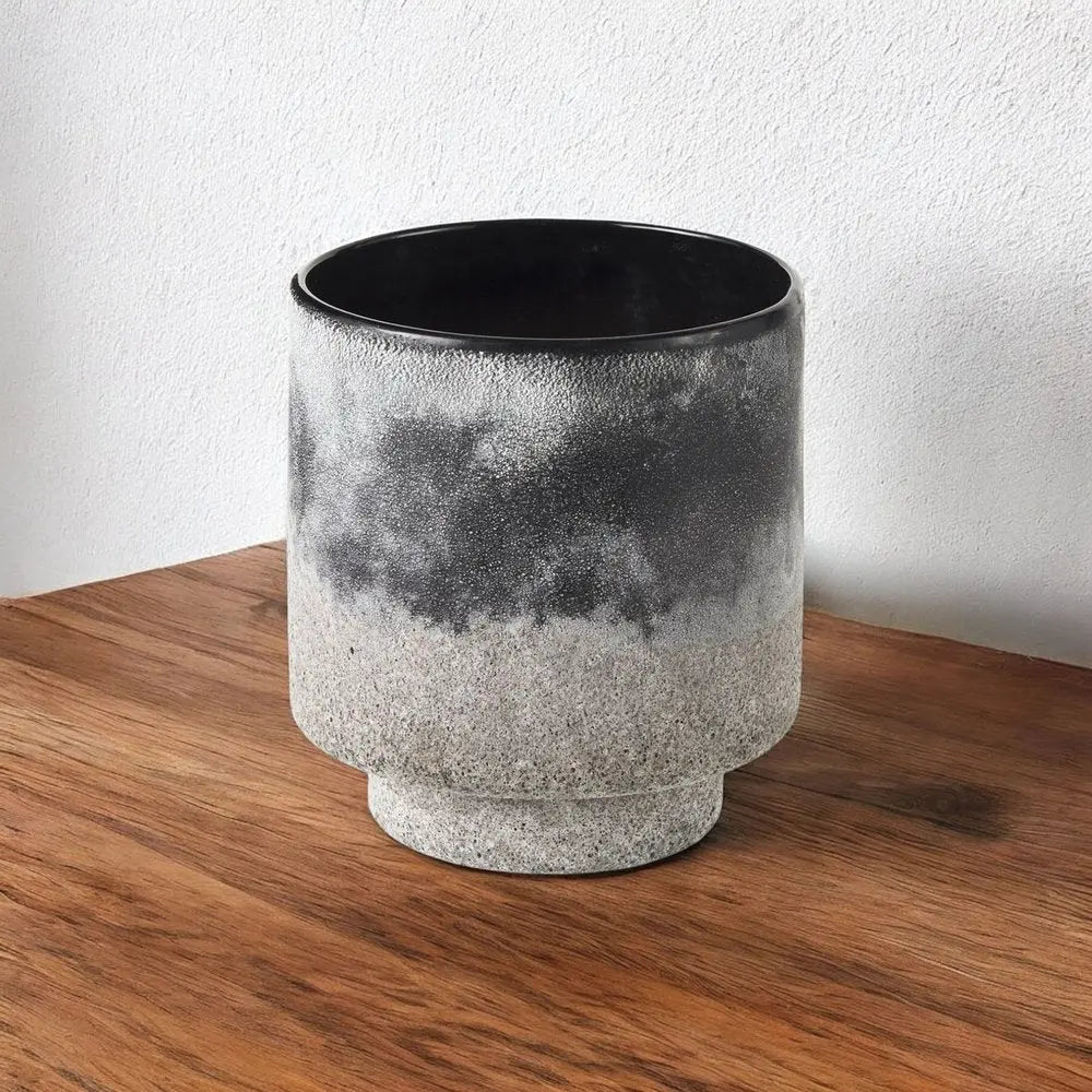 6" Brown And Black Abstract Cylinder Ceramic Table Vase HomeRoots